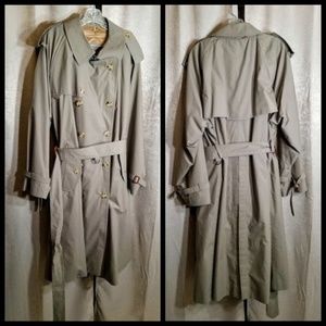 VTG Kasper Men's Classic Trench Coat sz 44 Short